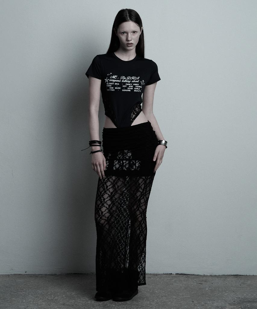 Ilio Black Lace Mermaid Long Skirt