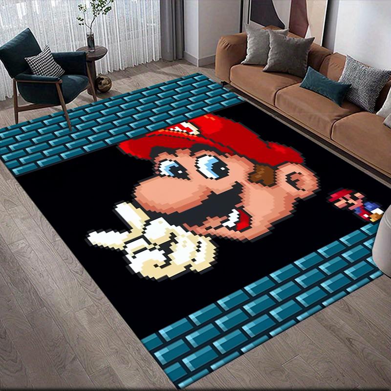 Mario Chibi Head Area Rug, Mario Fan Soft Carpet, Ideal Gift.chl