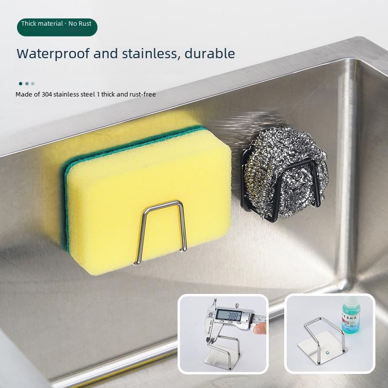 Oțel Inoxidabil 304 Fără Găuri Montat pe Perete Suport de Depozitare pentru Burete de Bucătărie și Lână de Sârmă