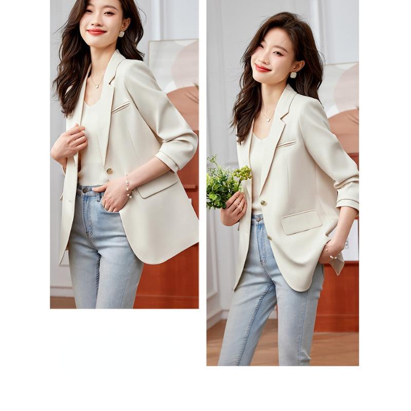 Elegantní a pohodlné jarní dámské sako v khaki barvě