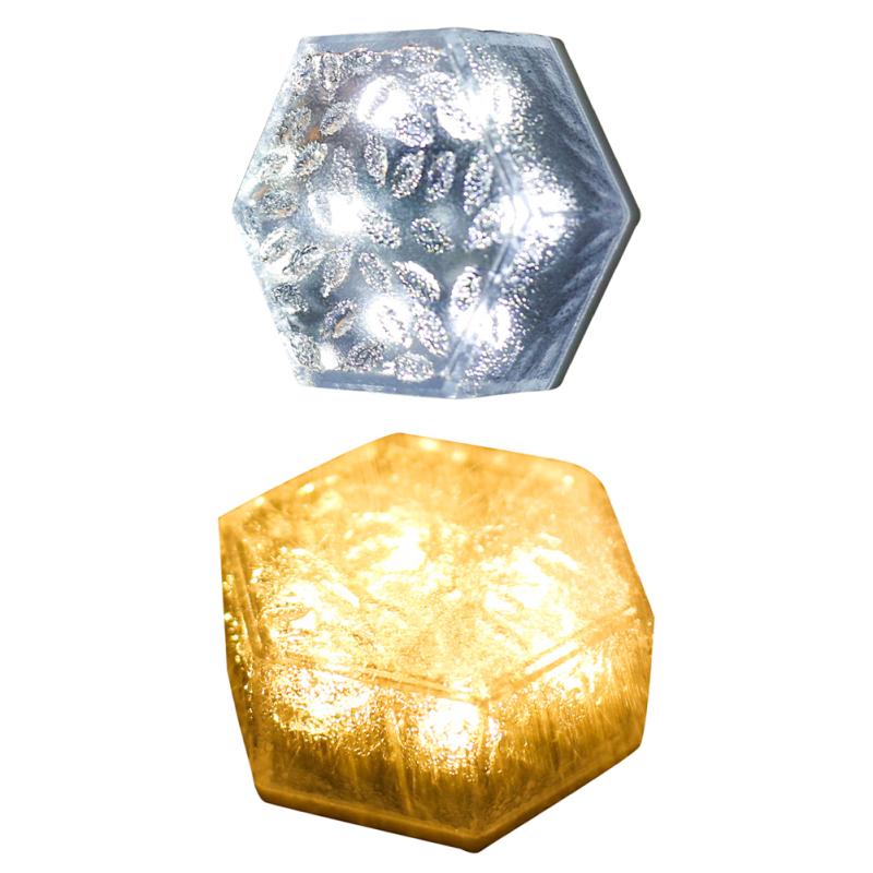 

0.25w LED Solar Garden Light IP44 Waterproof Imitation Hexagonal Ice Brick Buried Lamp For Yard