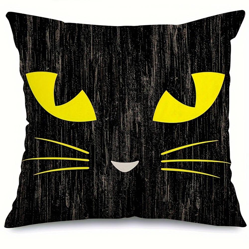 1 piece Halloween decorative cushion cover, Halloween funny expression pillow cover, suitable for party home room decoration