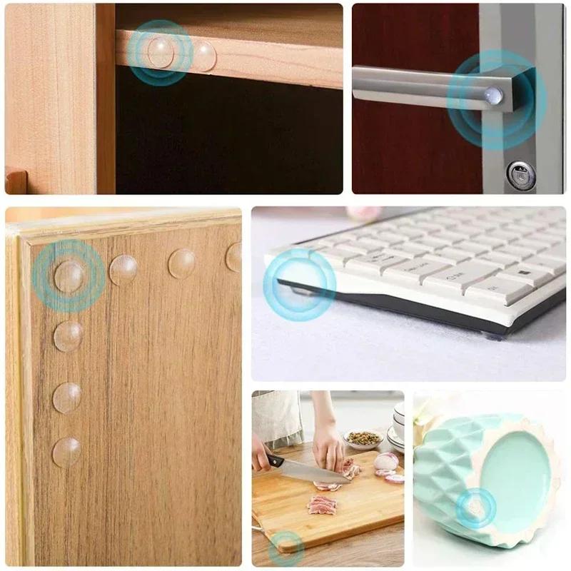 Clear Self-Adhesive Cabinets Bumpers Pads Silicone Door Stop Furniture Drawers Protection Rubber Bumper Buffer Cushion Pads