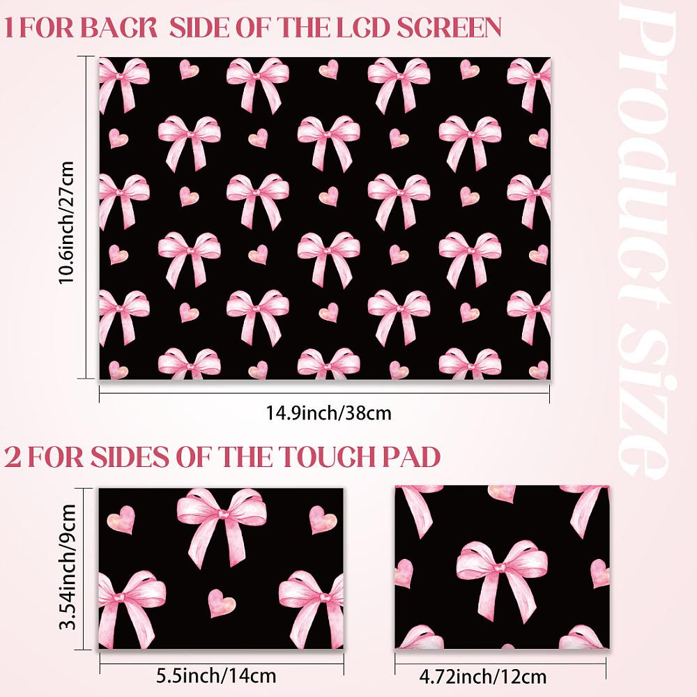 PVC Sticker for Laptop Bowknot 90~270x120~380mm 3pcs/set