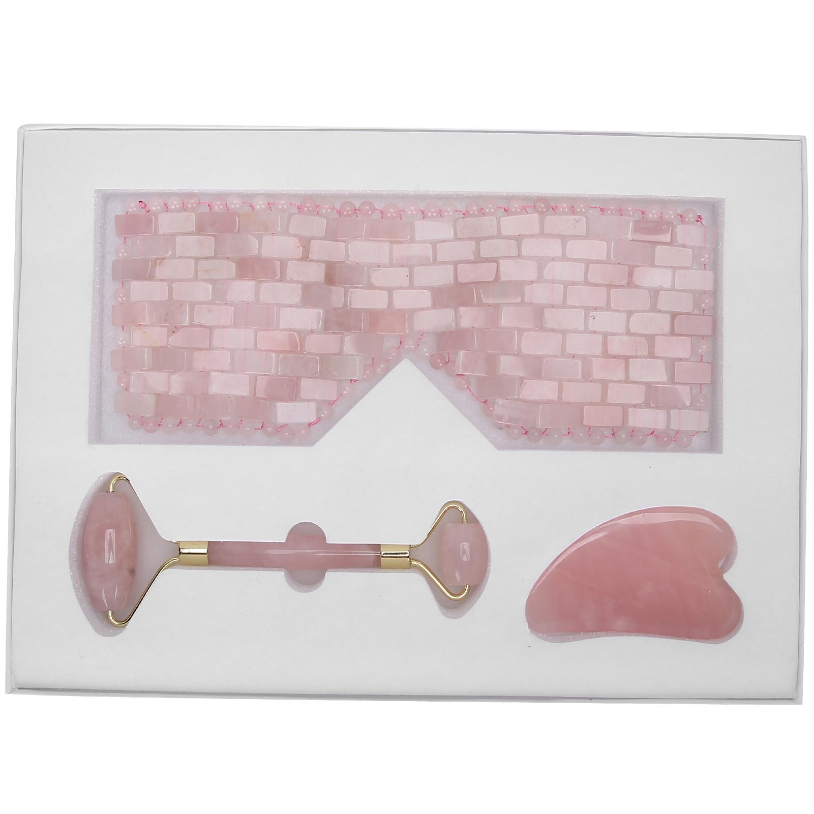 

Розовый кварцевый массажер для глаз, роликовый скребок для лица, набор из натурального нефрита, принадлежности ручной работы