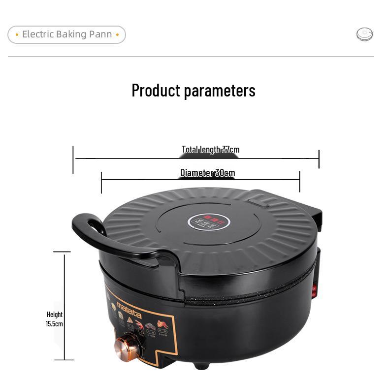 Electric Double-Sided Non-Stick Griddle for Eggs, BBQ, and Pastry