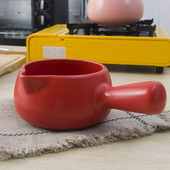 Baby Enamel Single-Handle Milk Pot: Ceramic Cookware for Pasta, Rice, Noodles, and More