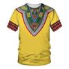 Sommer Afrikanische Dashiki T-Shirts Vintage 3D Druck Damen Herren Rundhals Kurzarm T-Shirt Tees Harajuku Y2K Top Unisex Kleidung