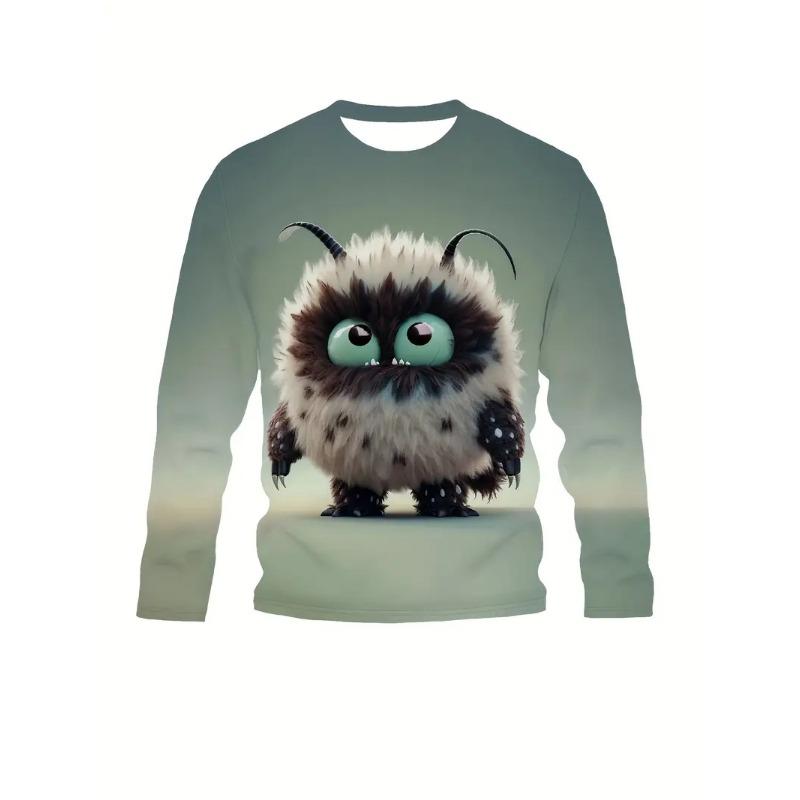 

Мужская футболка с длинным рукавом с 3D-принтом льва Осень/Зима Мужская футболка с длинным рукавом и круглым вырезом Уличный стиль Городская мужская модная футболка 6XL