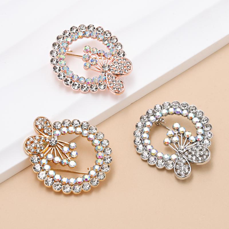 Garland Colored Diamond Brooch Women's High-end Metal Corsage Suitable for Clothes Backpacks Scarves Accessories Brooches