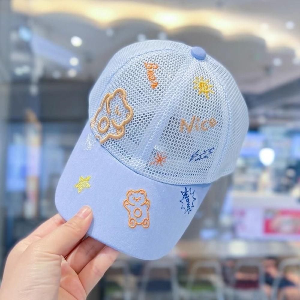 Solid Color Kid Baseball Cap Mesh Sun Protection Hat New Kid Sunshade Hat for Summer