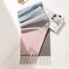 Autumn and Winter New Light Luxury Pure Wool Scarf Women's Water Ripples Gradually Change Narrow Scarf Versatile Warm Shawl