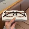 Women's Small Square Frame Glasses Y2K Leopard Small Frame Glasses Fashion Vintage Female Girls Eyewear Decorative Eyeglasses