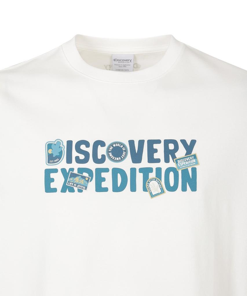 DISCOVERY EXPEDITION Uni Freshvent Collage Lettering Short Sleeve T-Shirt (White)