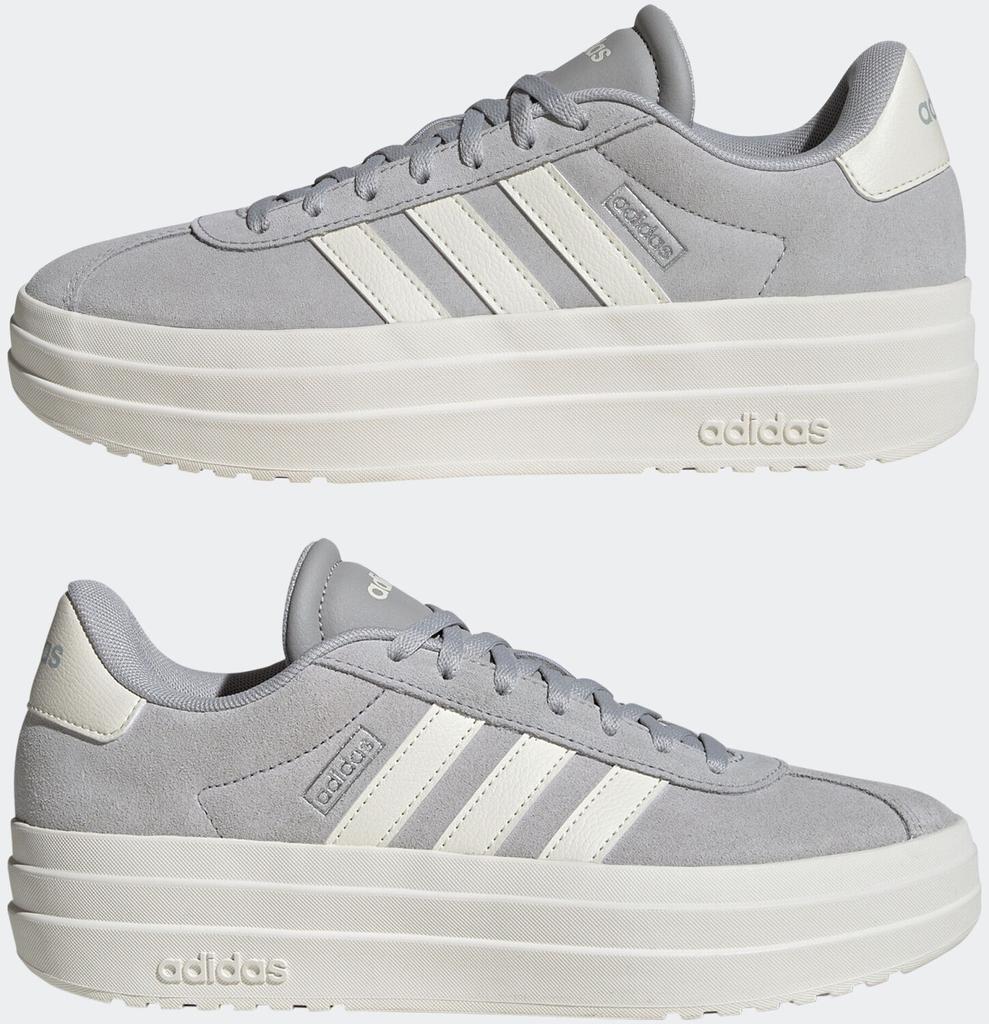 Кроссовки Adidas VL Court Bold Women серые два/офф-белые/коричнево-белые