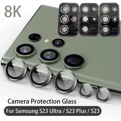 Vetro di protezione per fotocamera di lusso per Samsung Galaxy S24 S23 S22 Ultra Plus Copriobiettivo posteriore Copriobiettivo in vetro temperato Accessori di protezione