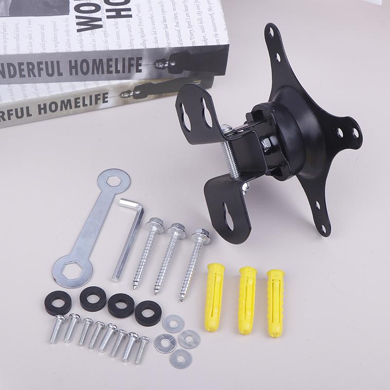 1Set 14-24/27Inch Tv Mounts Lcd Led Monitor Wall Mount Bracket Fixed Flat Panel Tv Frame Support 180 Degrees Tilt Angle W/Screw