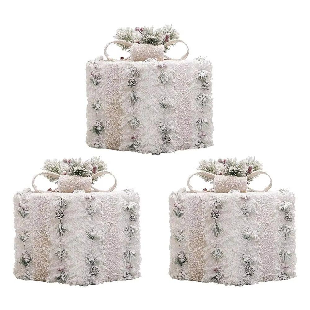 3pcs Versatile Christmas Glowing Gift Box Lightweight Lighted Gift Boxes Xmas Home Tree Party