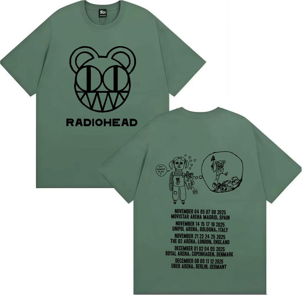 Radiohead Tour 2025 Merch Fashion T Shirts Mens Womens Aesthetic Short Sleeves Harajuku Oversized Cotton Casual Tees Streetwear