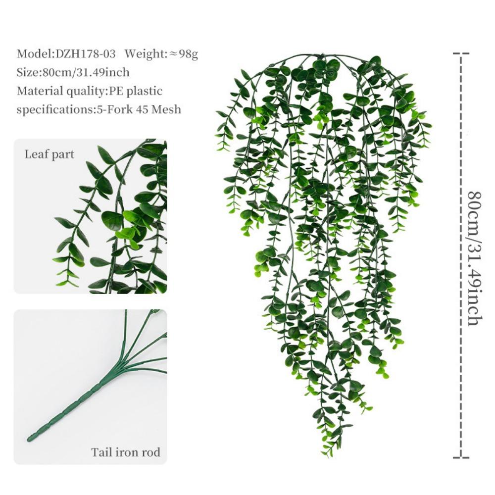 Green Hanging Vine Plastic Fern Grass Artificial Greenery Plants Photo Props Persian Leaf Green Leaves Vine Home Decoration