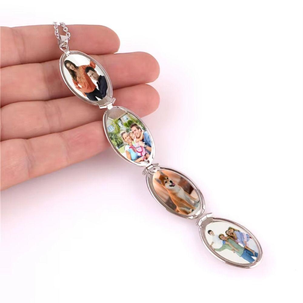 Chain 4 Photo Pendant Jewelry Memory Floating Locket Necklace Fashion Album Box Necklaces  Women