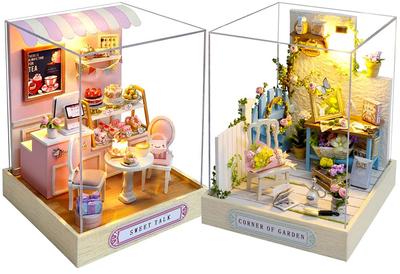Puppenhaus Set 2 Stück Handgefertigtes Bausatz Set Miniatur Glücksserie Gesprächsecke des Gartens (t-FREAK) 132 (Sweet QT-032 + QT-33)