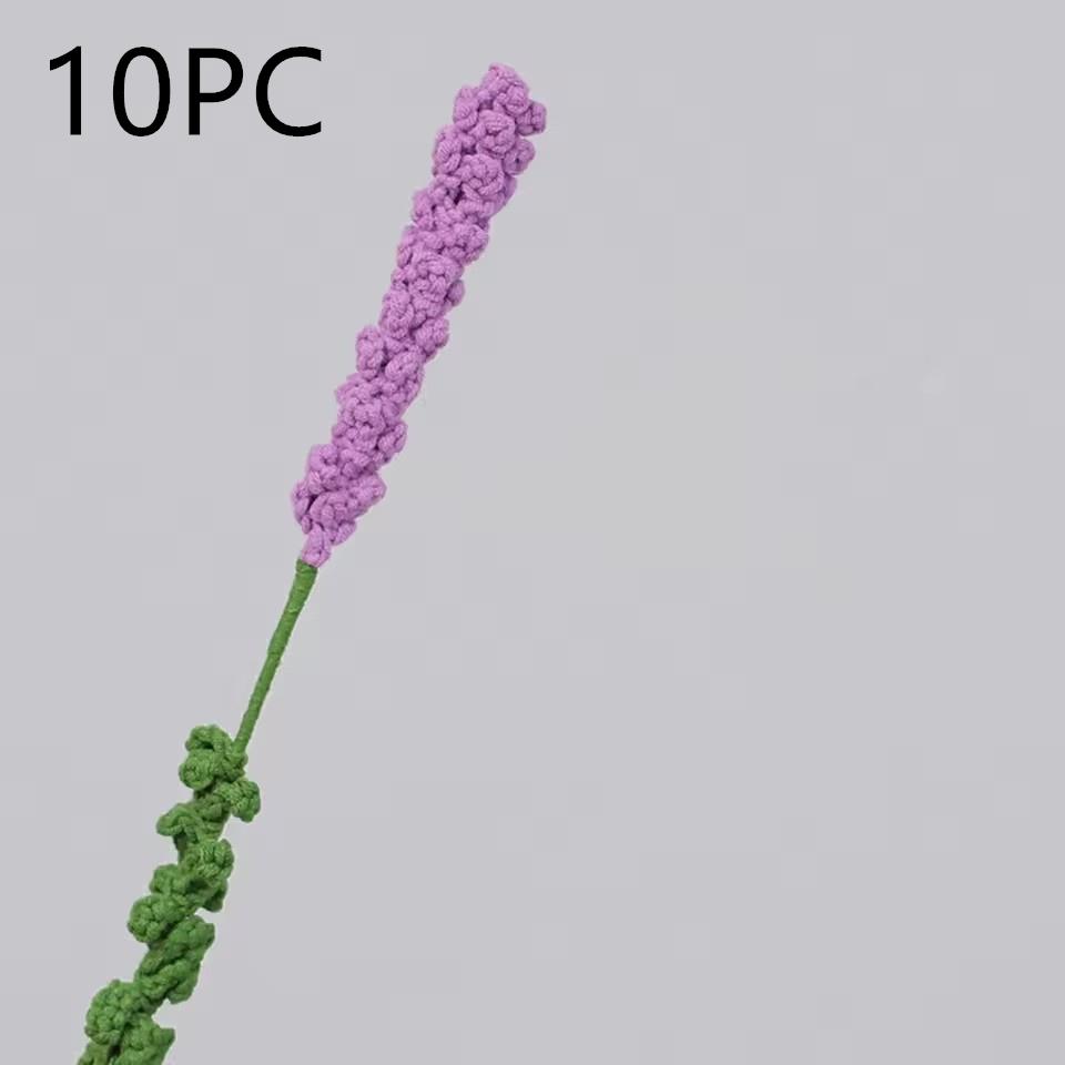 

10 шт. Вязаные крючком цветы лаванды Ручной работы Искусственный фиолетовый цветок лаванды Вязаный крючком Вязаный цветок лаванды Рукоделие Вязание