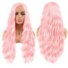 Bellissima parrucca sintetica colorata con capelli ondulati lunghi per donna