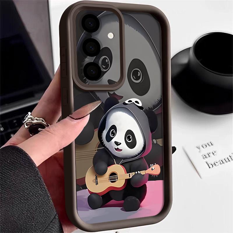 Guitar-playing Panda Case For Samsung Galaxy S26 S25 Ultra S24 S23 S22 S21 FE A15 A35 A55 A16 A26 A36 A56 A17 A37 A57 5G Cover