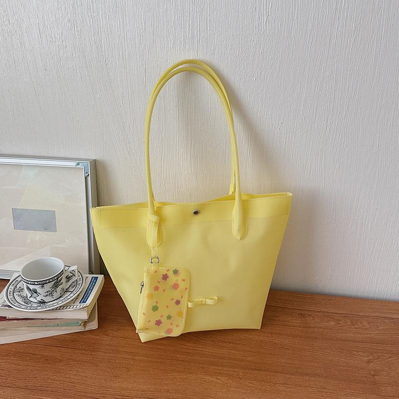 Jelly Color Pvc Clear Tote Bag Women Commute Shoulder Bag Large Capacity Waterproof Shopper Pouch Transparent Top Handle Handbag