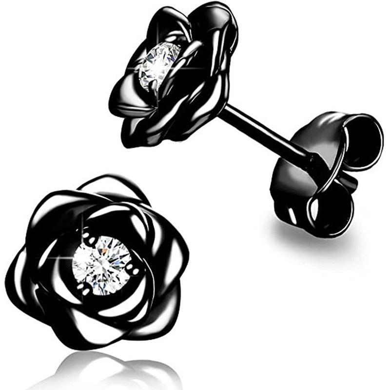 Rose series small fragrant wind earrings, flower design exquisite fashion sweet wind, versatile temperament stud earrings