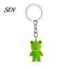 Hanging Frog Keychain Flocked Resin for Backpacks, 3D Plush Decorative Key Animal Ring, Ornament Bag Charm, Gift Lovers Backpacks