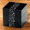J-kitchens Lacquerware Bento Box, Art Deco, 5.5-inch, 3-Tier, Tamuke (1 Box), 16cm, Resin, Made in Japan