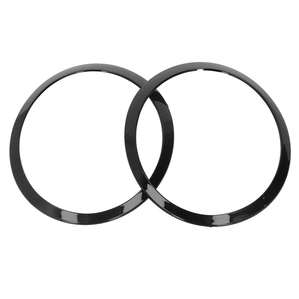 Pair Headlight Trim Ring Glossy Black Left Right 51137149905 Replacement for Cooper Clubman R55 2008‑2015