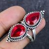 Natural Garnet Gemstone Handmade 925 Sterling Silver Jewelry Ring Size 8 ETC-13966
