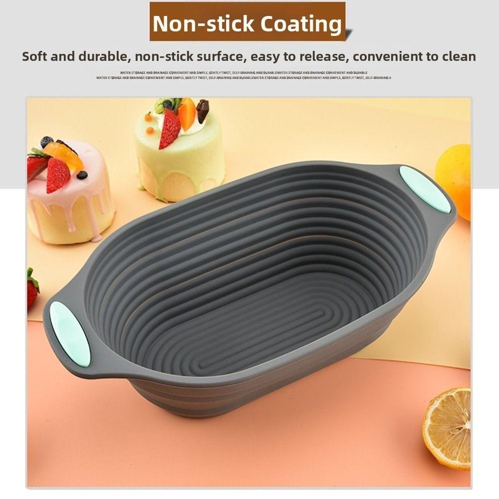 Nonstick Surface Silicone Bread Basket Foldable Fermentation Container Kitchen Use