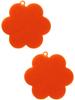 Fujisho Felio Silicone Kitchen Brush, Orange, Set of 2, Dishwasher Safe, F8561