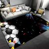 Soccer-Themed Carpet with Colorful Triangles and Black Background Suitable for use as an anti-slip for living room bedroom sofas