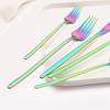 Rainbow 18/10 Stainless Steel Dinnerware Set Kitchen Flatware Tableware Sets Knife Fork Spoon Tea Spoon Cutlery Set Service for 6