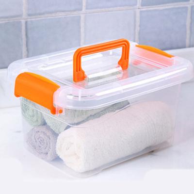 Plastic Storage Bin with Latching Buckles Clear Stackable Container Box with Portable Handle Heavy Large Capacity Weatherproof