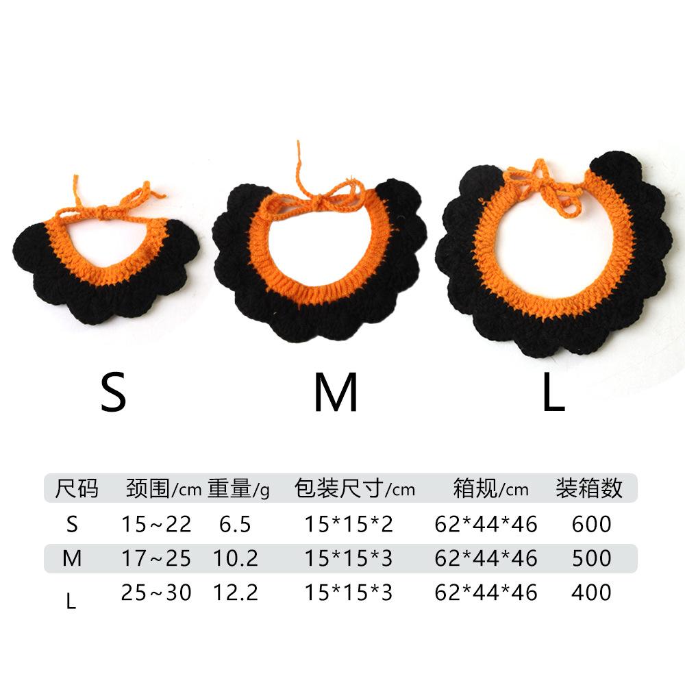 Halloween Pet Scarf Collar Bib Cat Dog Decoration Ghost Festival Hand Knitted Yarn Funny Dress Up Hat
