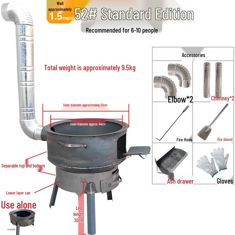 Portable Iron Barrel Wood Burning Stove