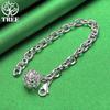 ALITREE 925 Sterling Silver Bracelet 18K Gold Round Hollow Ball Bracelets Women's Hand Chain Party Wedding Fashion Jewelry Gifts