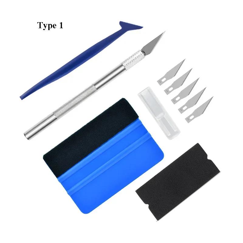 

Car Vinyl Wrap Tool Kit Micro Scraper Felt Squeegee for Vinyl Craft Hobby Knife DIY Cutting Window Tint Vinyl Application Tools