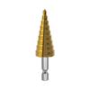 Popular Small 3P Tapered Drill: Hex Shank, Straight Flute for Multi-Material Drilling and Easy Hole Enlargement.