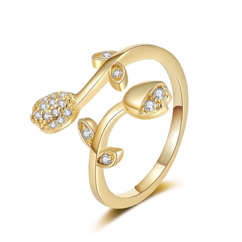 Niche Rhinestone Ring for Women – Personalized, Fashionable, Adjustable Open Design