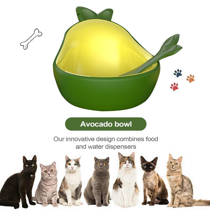 

Cat Food Dishes Avocado Shape Cat Water Bowl High-Legged Kitten Feeder For Multi-pet Eating And Drinking Indoor Floor Apartment CHINA