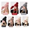 Hat, scarf and gloves three-piece set, winter outdoor riding scarf double-layer fleece and thicker, knitted hat