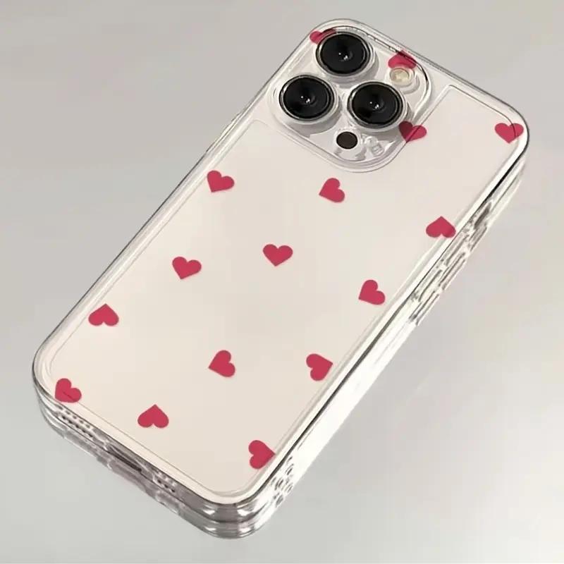 Transparent Black Pink Little Love Heart Phone Case For Xiaomi 15 Cases Xiaomi 14T 13T 12T Pro 13 12 11 Lite 5G 15 14 Soft Cover