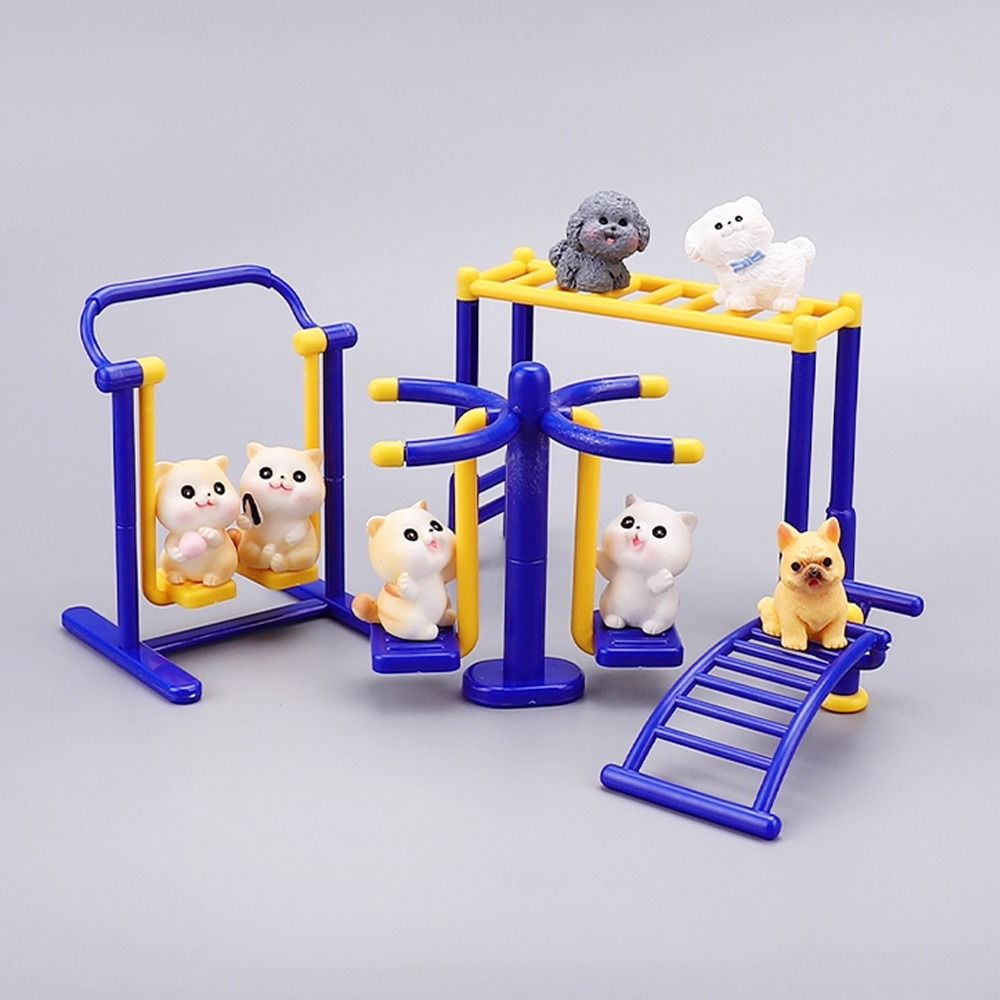 3PCS/Set Yellow&Blue Outdoor Sports Model Scene Model Sand Table Model Mini Dollhouse Scenes  Gift